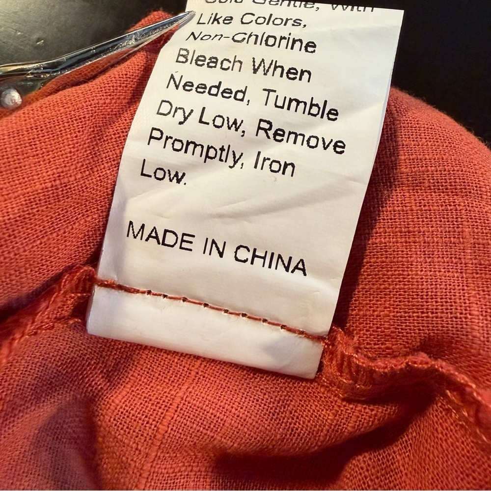 NWOT SHEIN Burnt Orange Tie-Bust Puff-Sleeve Cotton Gauze Milkmaid Dress Size 4X - Picture 10 of 16